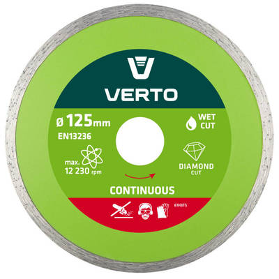 VERTO  61H3T5  Diamantové kotúče, 125 x 22.2 mm, súvislý lem