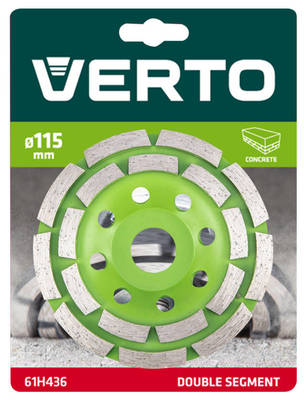 VERTO  61H436  Diamond grinding disc 115 x 22.2 x 5 mm double segment