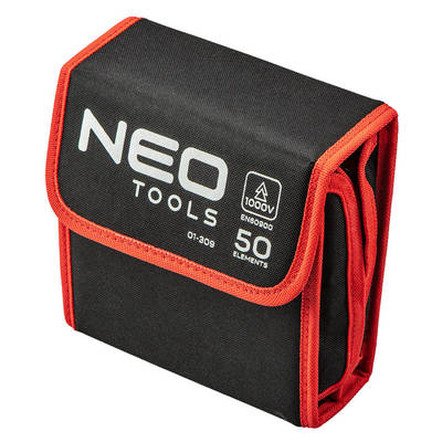 NEO  01-309  Súprava skrutkovacích nástavcov s rukoväťou 1000 V, 50 ks